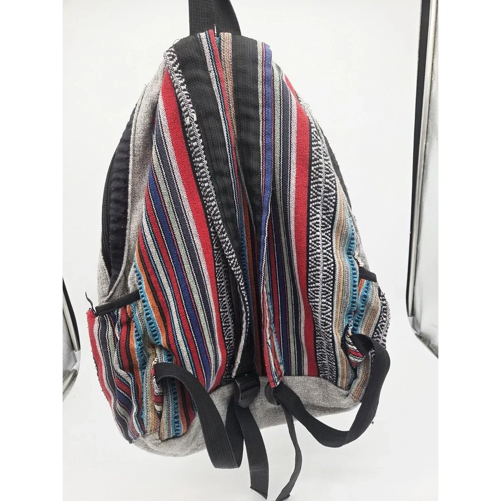 Hemp Backpack Travel Hippie Hemp School Bag Mermaid Boho Aztec Tribal 15